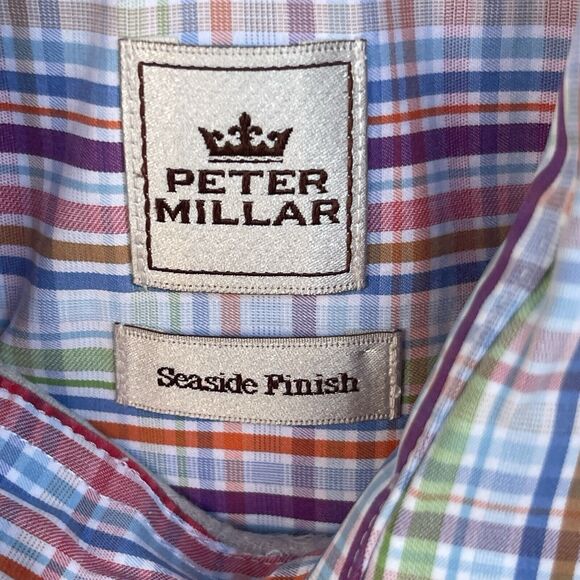 Peter Millar Seaside Finish Button Up Shirt Mens Large Cotton Multicolor Large - Picture 4 of 10